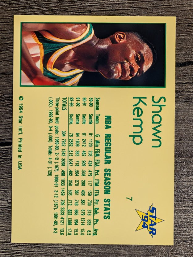 1993-94 Star #7 Shawn Kemp/NBA Regular Season Stats