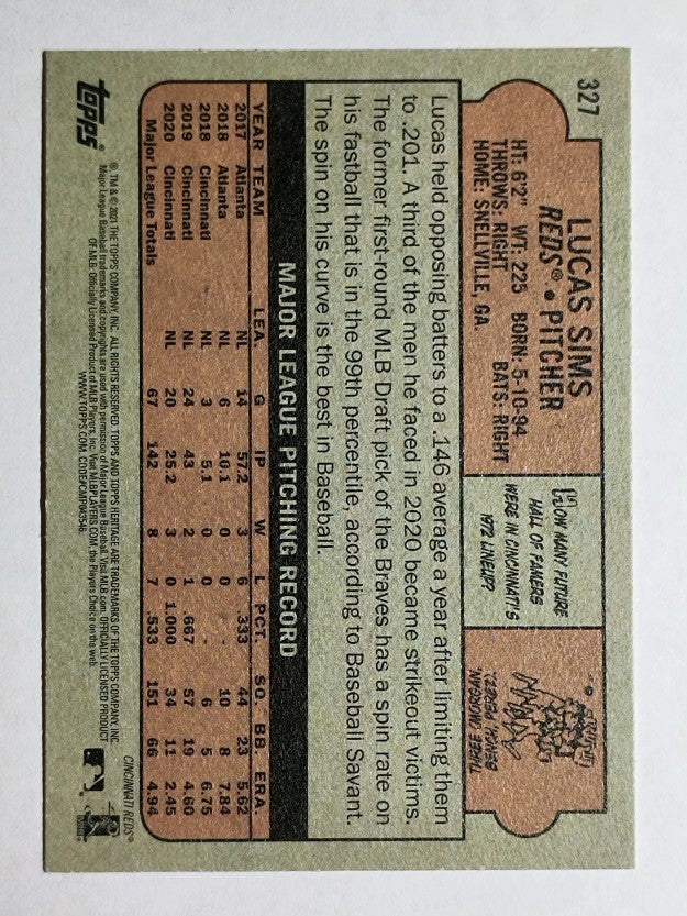 2021 Topps Heritage #327 Lucas Sims