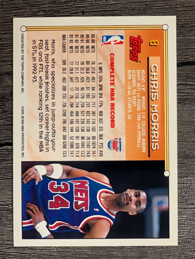 1993-94 Topps #8 Chris Morris