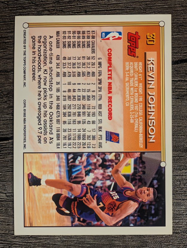 1993-94 Topps #30 Kevin Johnson