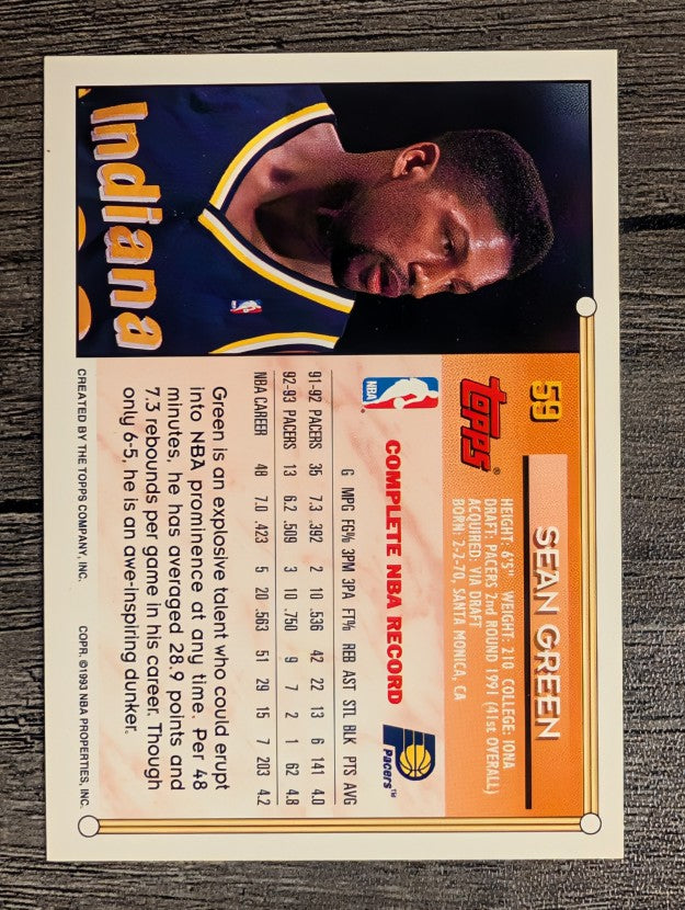 1993-94 Topps #59 Sean Green