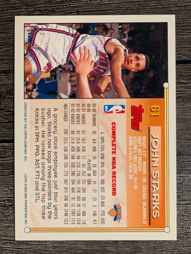 1993-94 Topps #61 John Starks