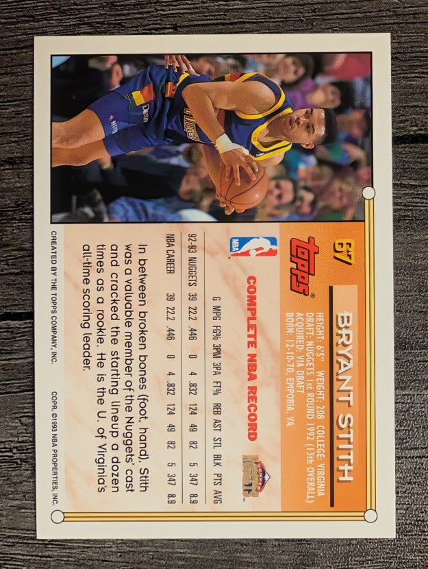 1993-94 Topps #67 Bryant Stith
