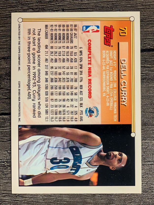 1993-94 Topps #70 Dell Curry