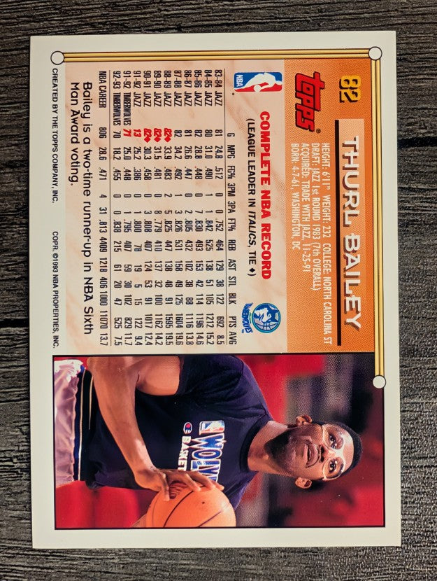 1993-94 Topps #82 Thurl Bailey