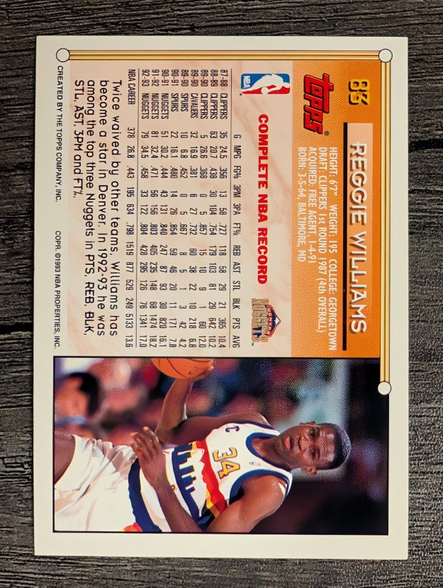 1993-94 Topps #83 Reggie Williams