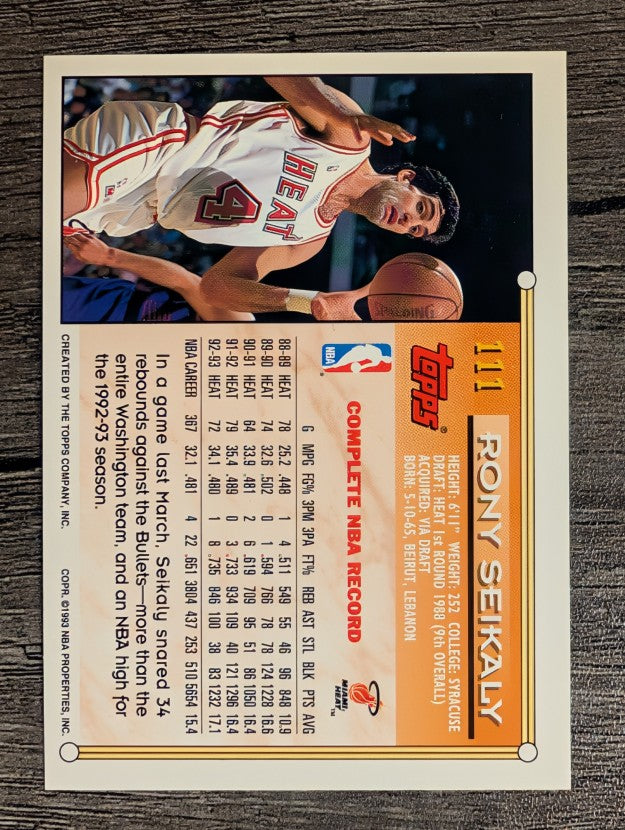 1993-94 Topps #111 Rony Seikaly