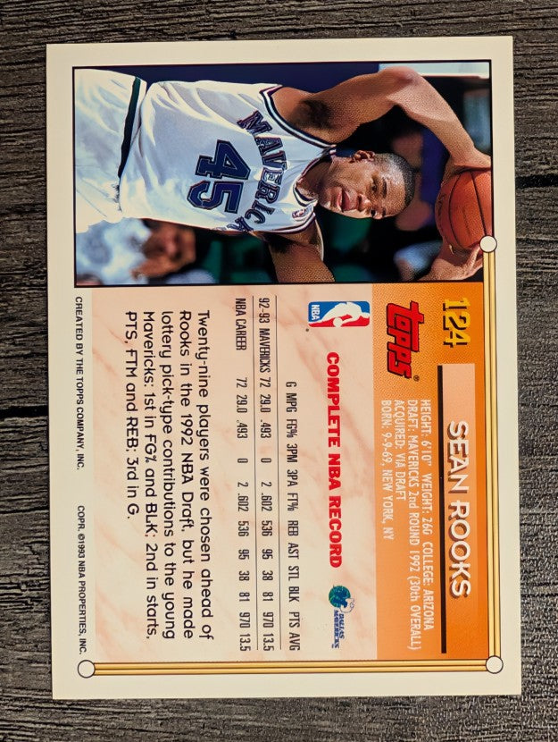 1993-94 Topps #124 Sean Rooks