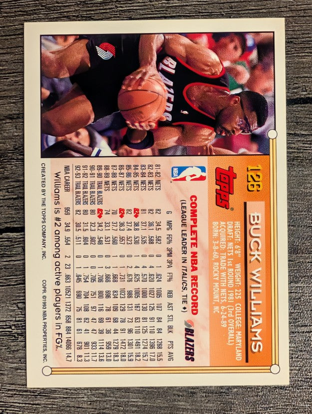 1993-94 Topps #126 Buck Williams