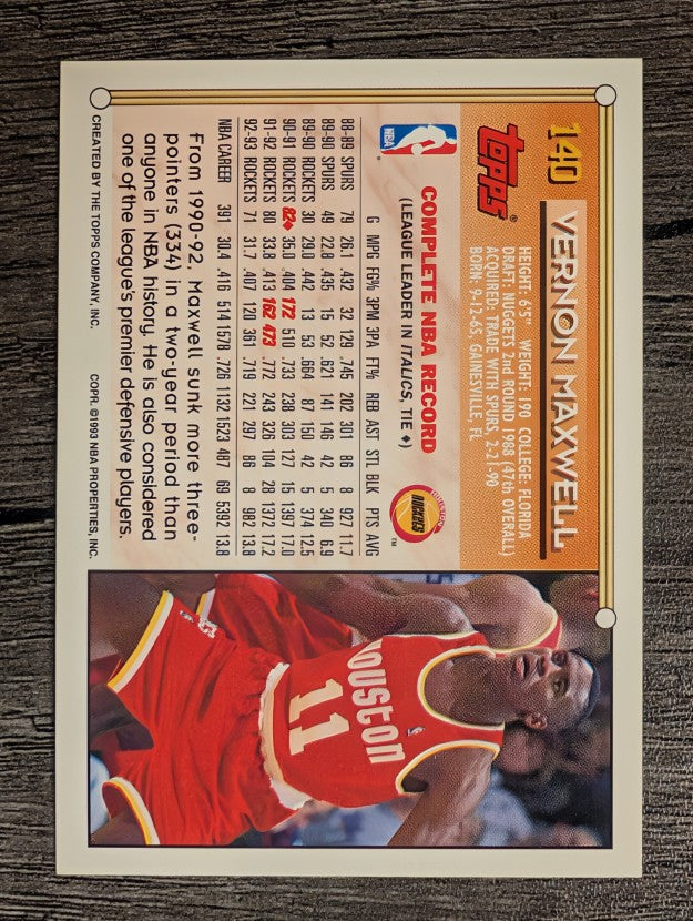 1993-94 Topps #140 Vernon Maxwell