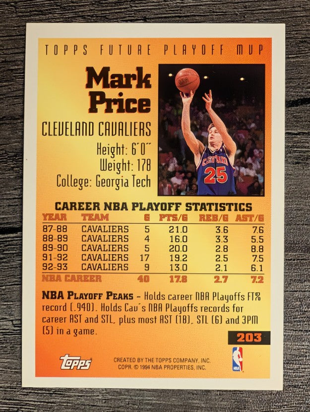 1993-94 Topps #203 Mark Price FPM