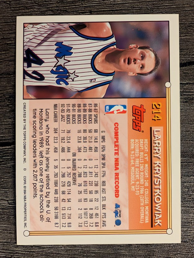 1993-94 Topps #214 Larry Krystkowiak
