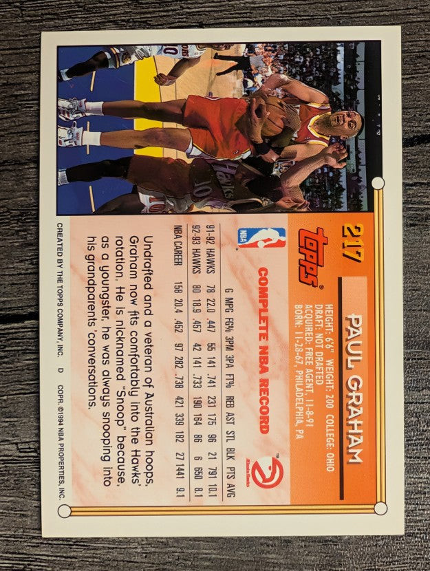1993-94 Topps #217 Paul Graham