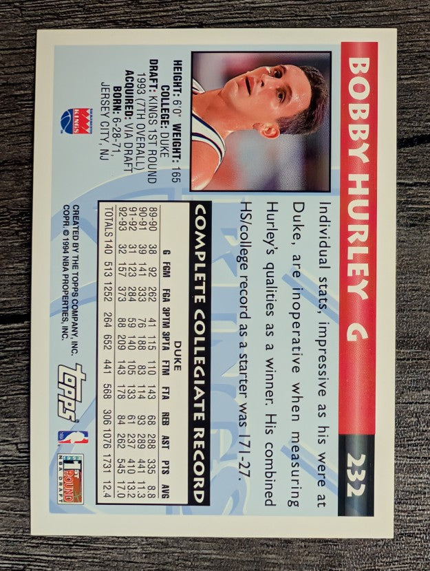 1993-94 Topps #232 Bobby Hurley