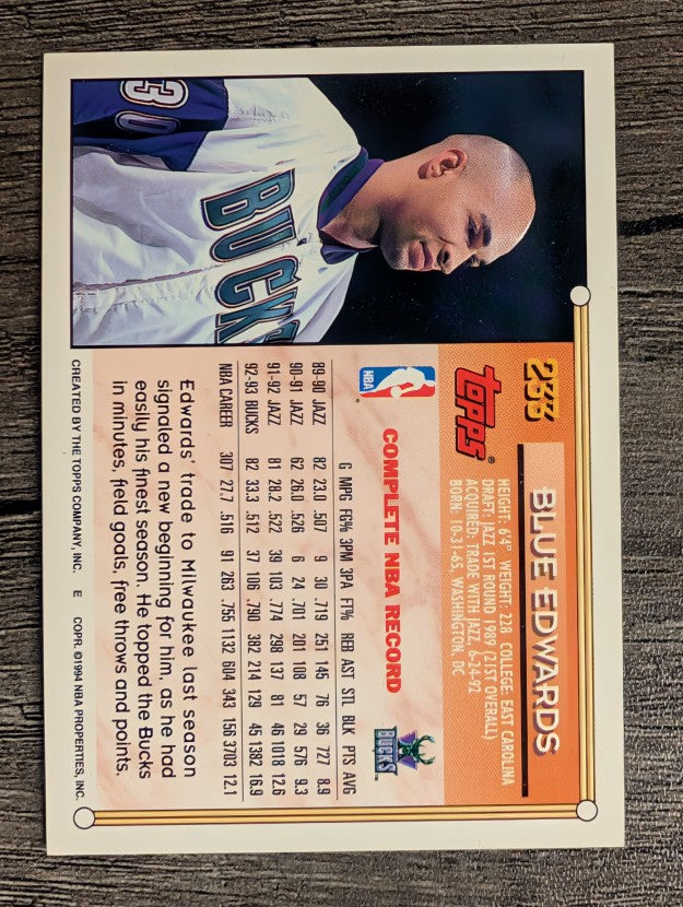 1993-94 Topps #233 Blue Edwards