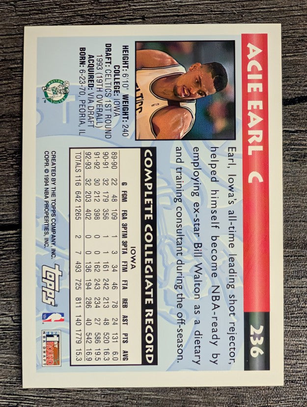 1993-94 Topps #236 Acie Earl RC
