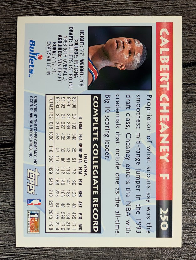 1993-94 Topps #250 Calbert Cheaney