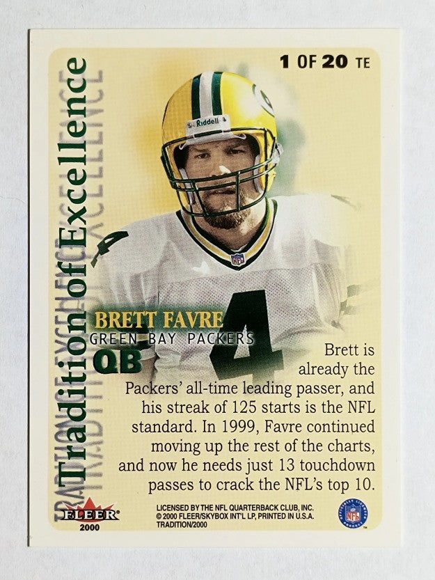 2000 Fleer Tradition Tradition of Excellence #1 Brett Favre