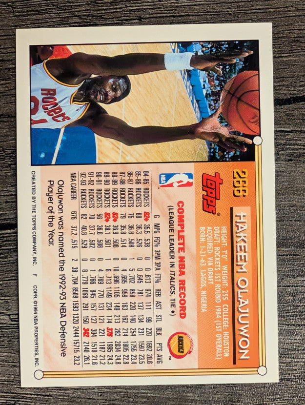1993-94 Topps #266 Hakeem Olajuwon