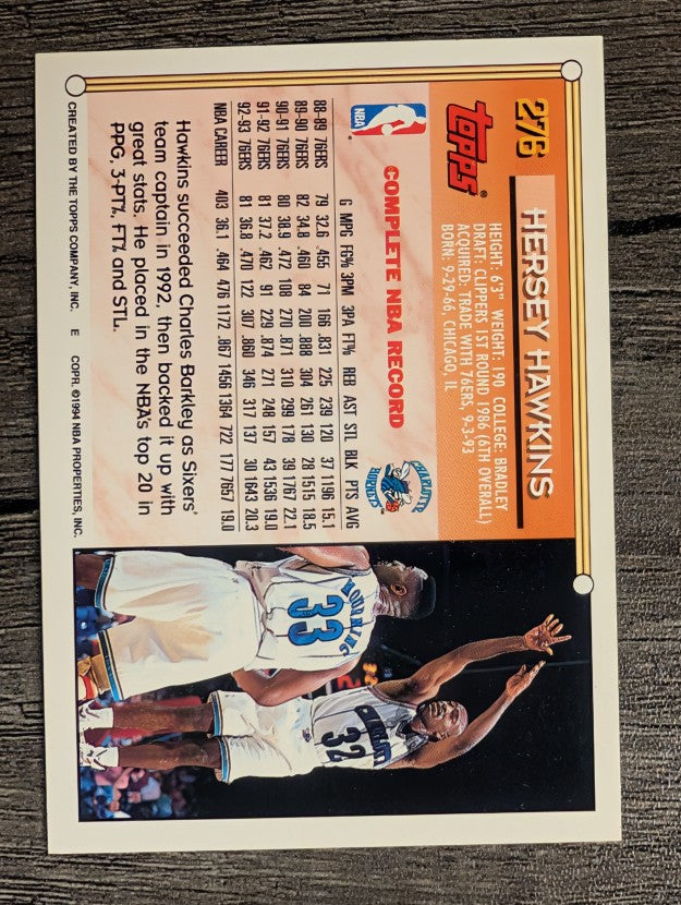 1993-94 Topps #276 Hersey Hawkins