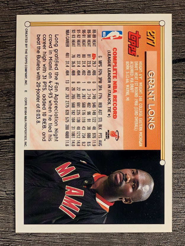1993-94 Topps #277 Grant Long