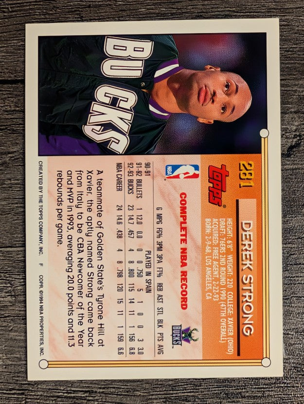 1993-94 Topps #281 Derek Strong RC
