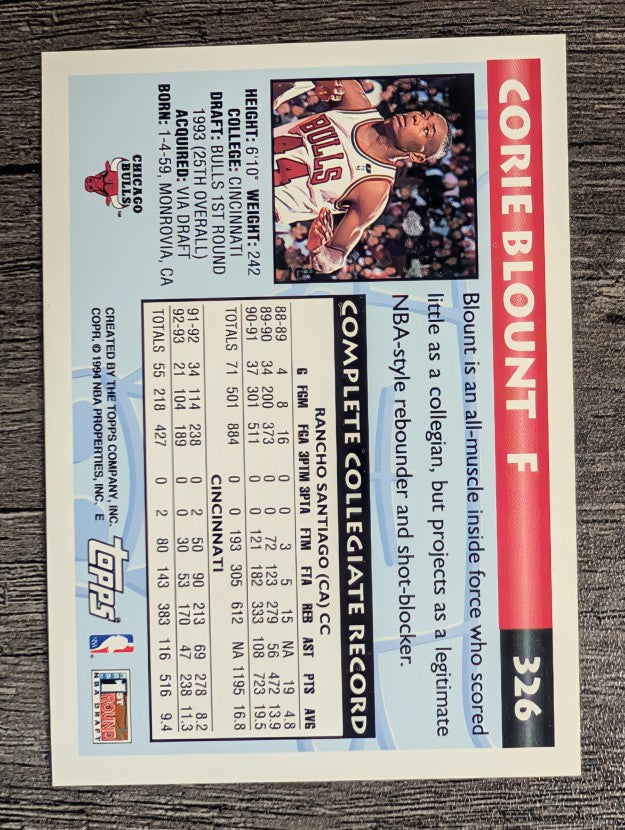 1993-94 Topps #326 Corie Blount