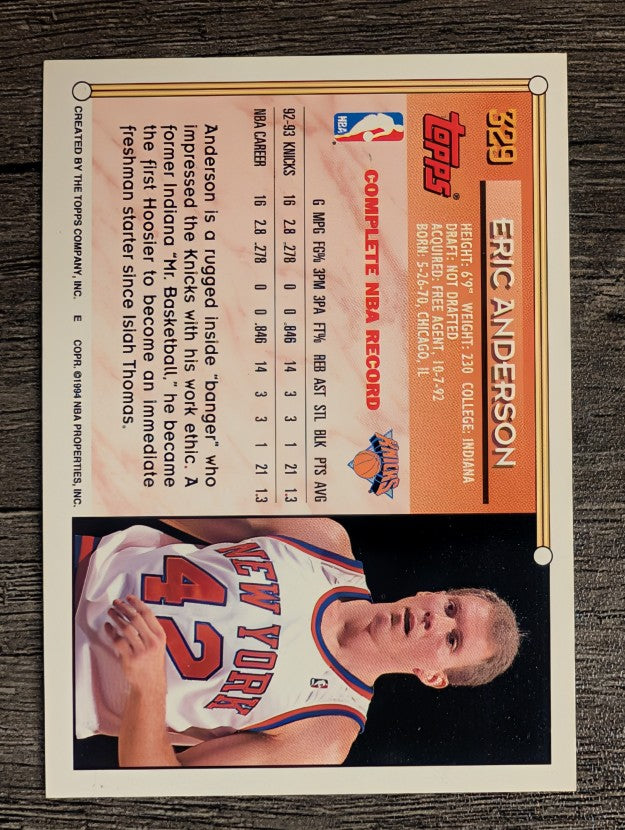 1993-94 Topps #329 Eric Anderson