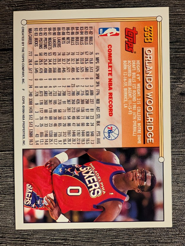 1993-94 Topps #338 Orlando Woolridge