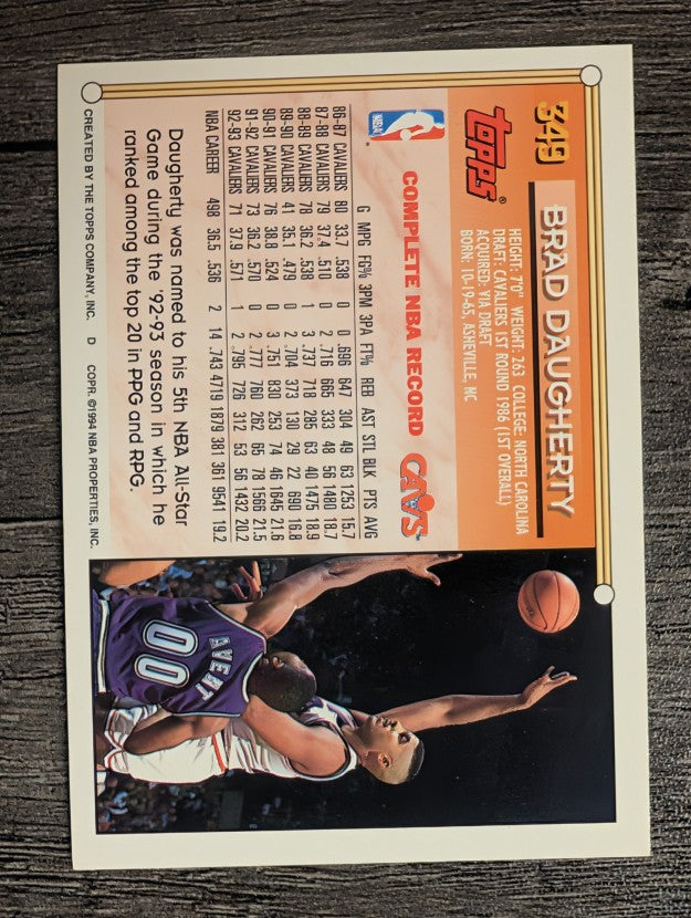 1993-94 Topps #349 Brad Daugherty