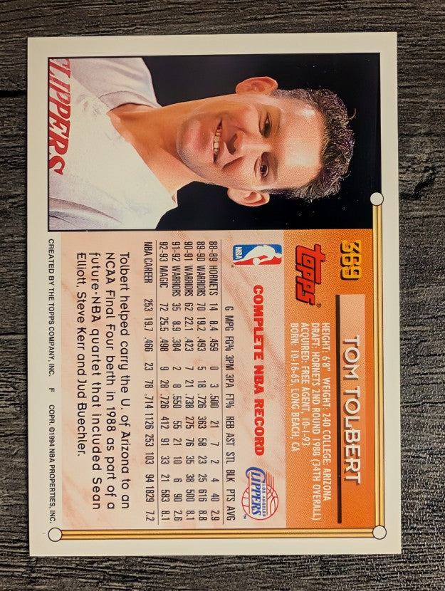 1993-94 Topps #369 Tom Tolbert