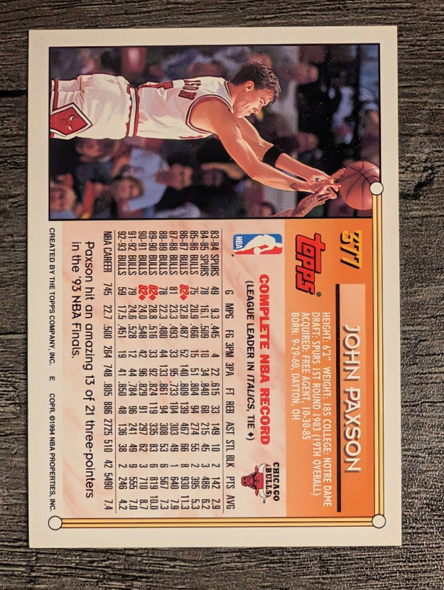 1993-94 Topps #377 John Paxson