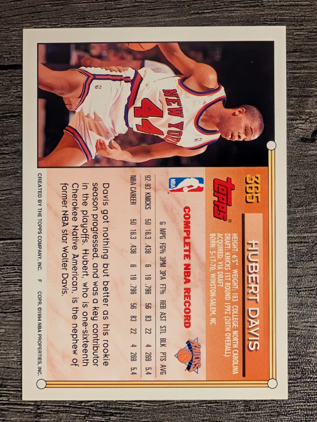 1993-94 Topps Gold #365 Hubert Davis