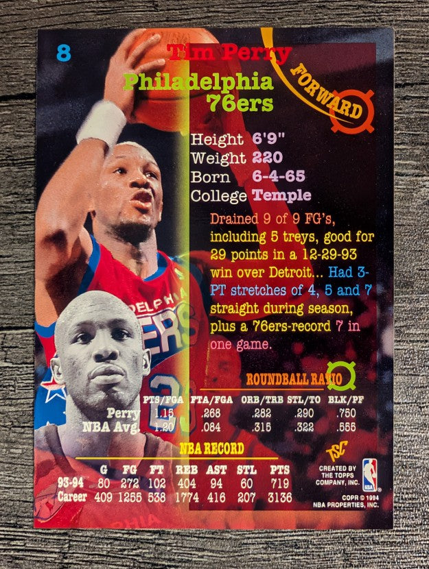1994-95 Stadium Club #8 Tim Perry