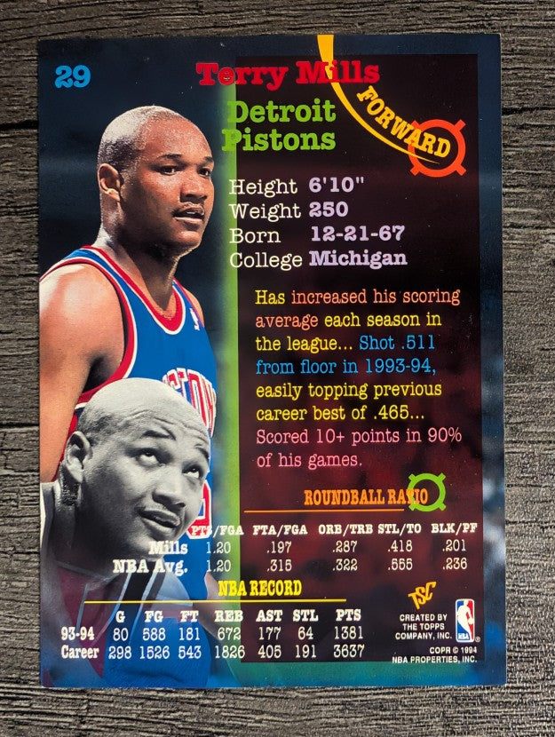 1994-95 Stadium Club #29 Terry Mills