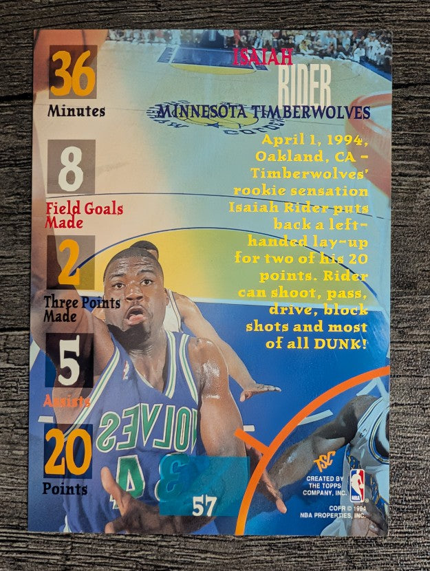 1994-95 Stadium Club #57 Isaiah Rider TTG