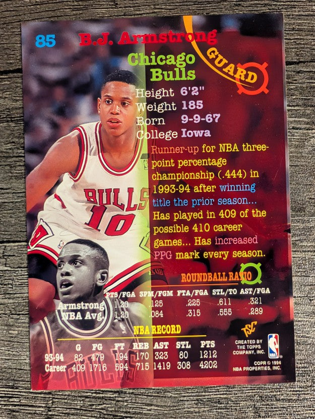 1994-95 Stadium Club #85 B.J. Armstrong