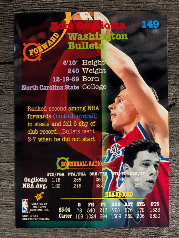 1994-95 Stadium Club #149 Tom Gugliotta