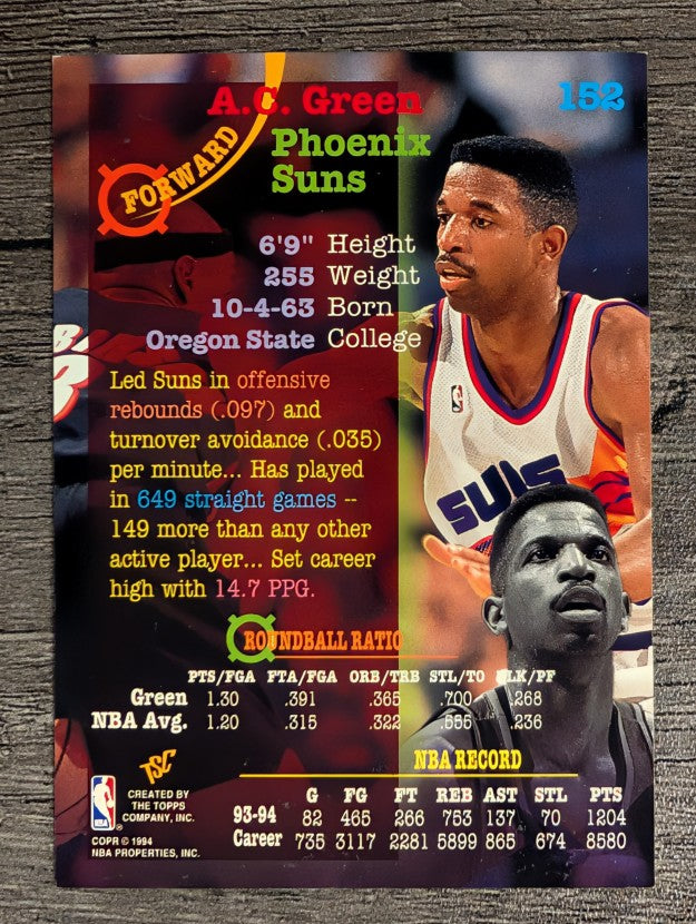 1994-95 Stadium Club #152 A.C. Green