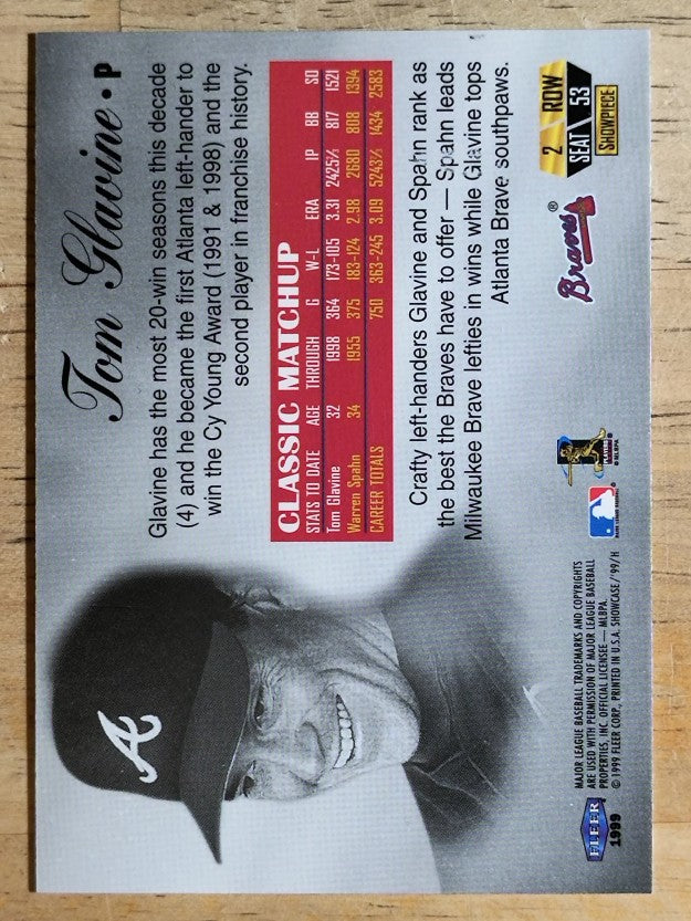 1999 Flair Showcase Row 2 #53 Tom Glavine