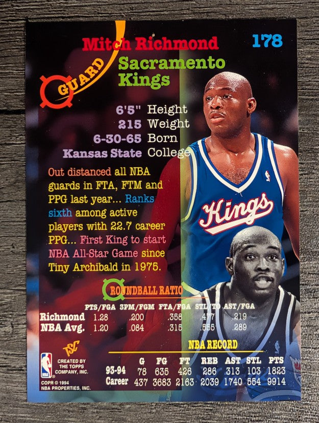 1994-95 Stadium Club #178 Mitch Richmond