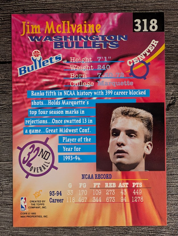 1994-95 Stadium Club #318 Jim McIlvaine RC