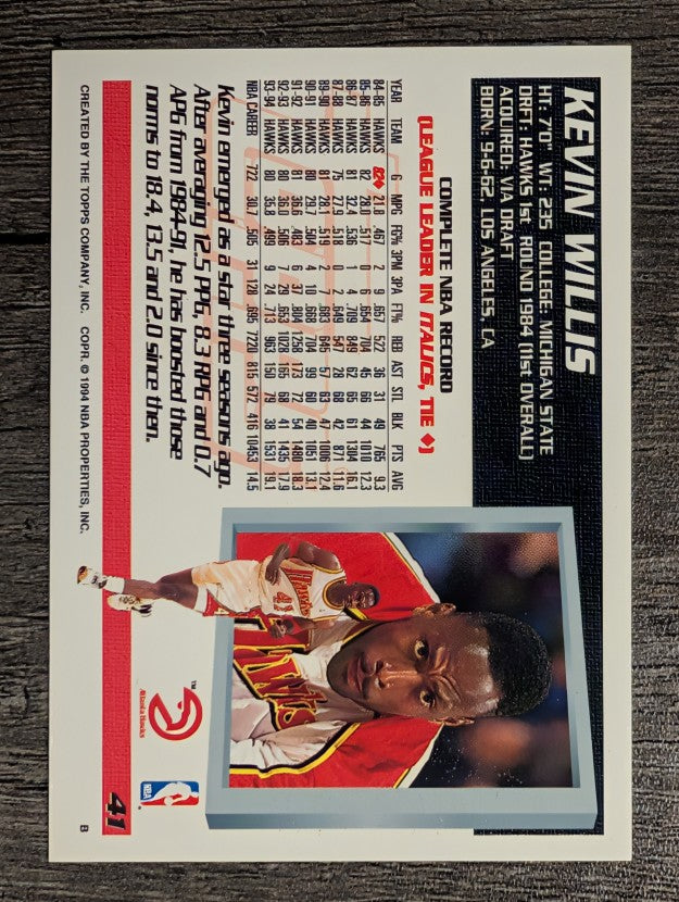 1994-95 Topps #41 Kevin Willis