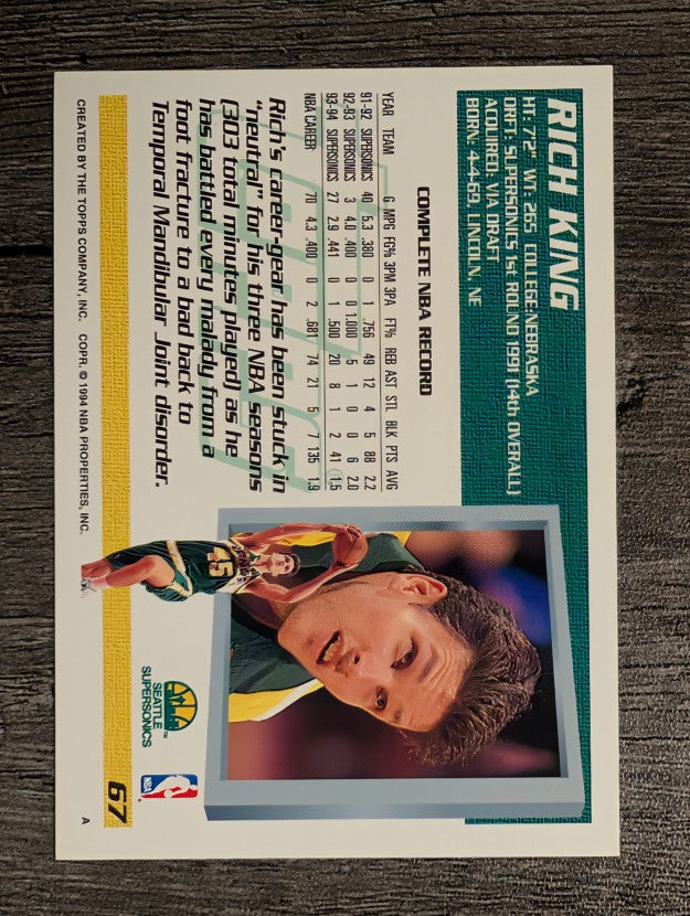 1994-95 Topps #67 Rich King
