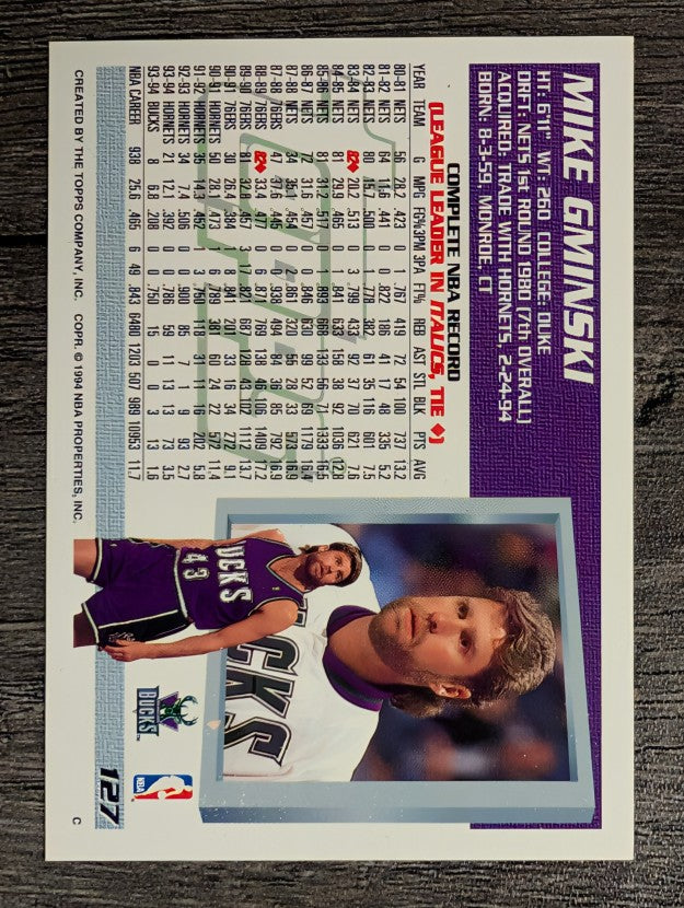 1994-95 Topps #127 Mike Gminski