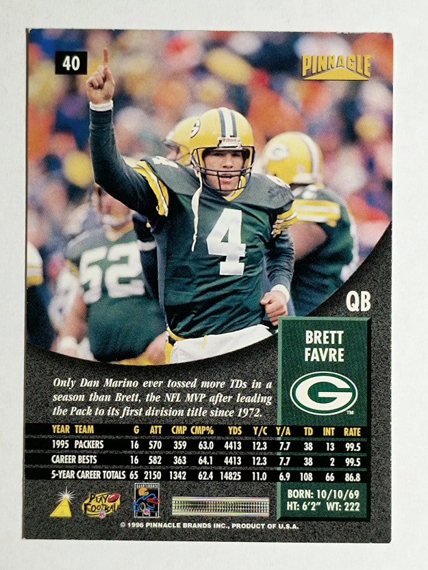 1996 Pinnacle #40 Brett Favre