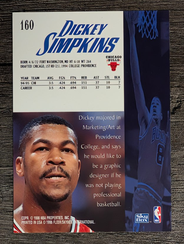 1995-96 SkyBox Premium #160 Dickey Simpkins