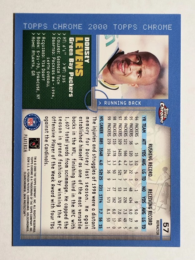 2000 Topps Chrome Refractors #57 Dorsey Levens