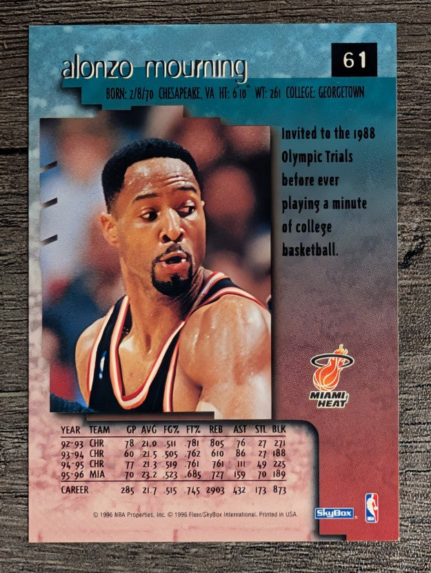 1996-97 SkyBox Premium #61 Alonzo Mourning