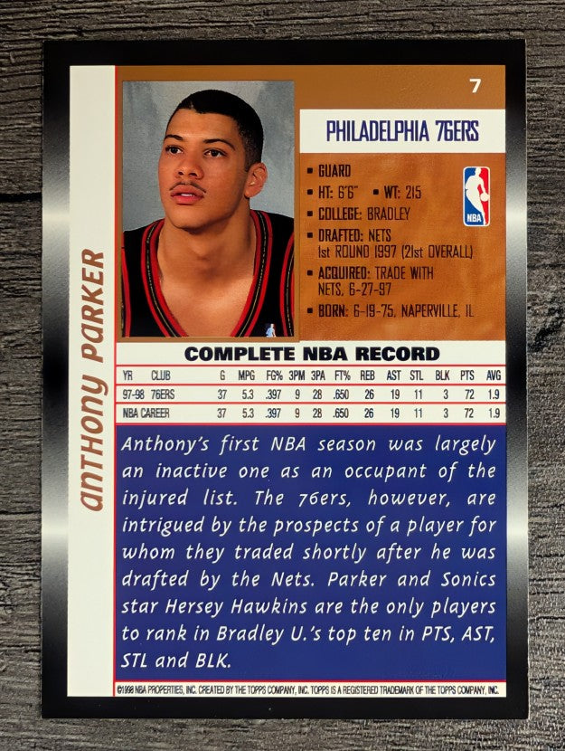 1998-99 Topps #7 Anthony Parker